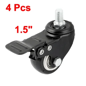 

Uxcell Hot Sale 4PCS Shopping Trolley M10 x 14mm Thread 1.5" Rotatable Caster Wheels for Home or Office Chairs