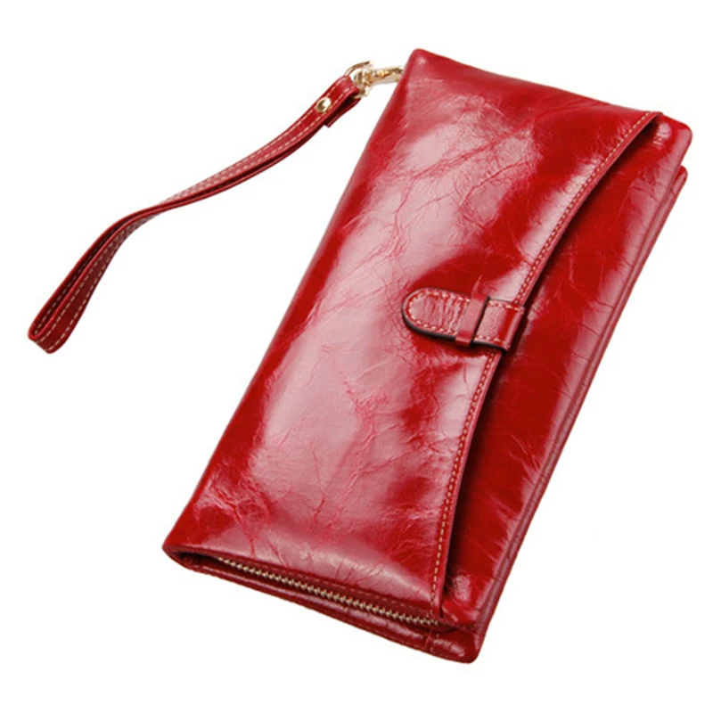 

Fashion High Quality Women Wallet Genuine Leather Zipper Purses Female Long Style Coin Purse Gift ID Card Holder Black Wallets