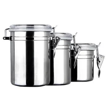 

Stainless Steel Kitchen Grains Storage Bottle Buckle Sealed Jar Keep Fresh And Store Candy Snacks Nuts Grains And Other Stuff
