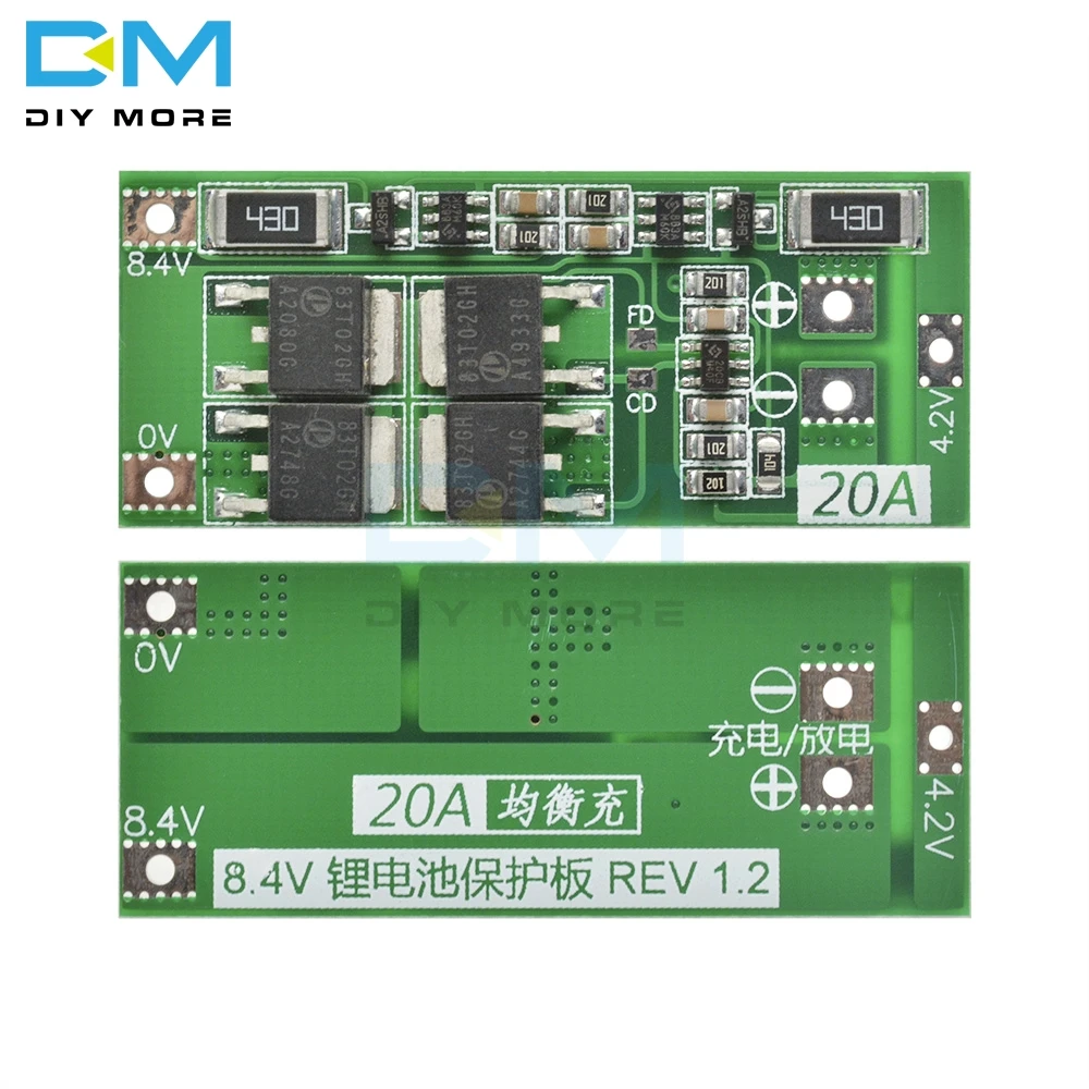 2S 10A 20A 7,4 V 8,4 V 18650 полимерная литиевая батарея защита BMS плата Стандартный баланс Модуль Diy Электронный - Цвет: Balance