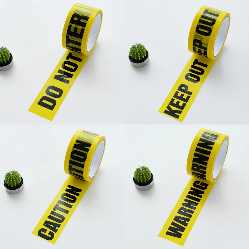 Opp Warning Tapes caution warning tape 1 Roll 48mm*25m Caution Barrier Work Safety Adhesive Tapes DIY Sticker For Mall Store Factory School