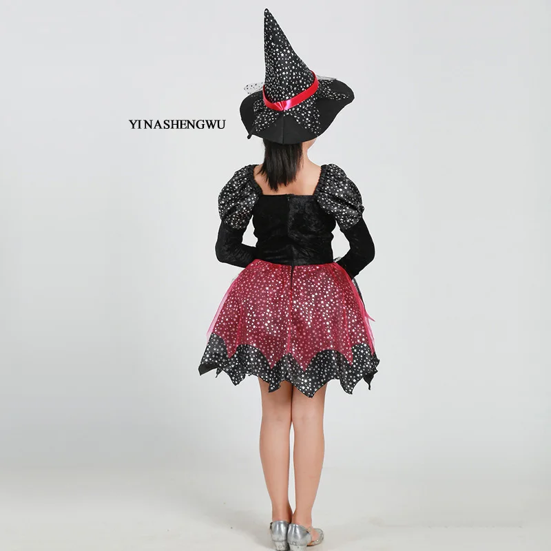 Halloween Cosplay Costume Magic Witch Child Witch Elf Performance Costume Masquerade Party Girl Dress Skirt Costume