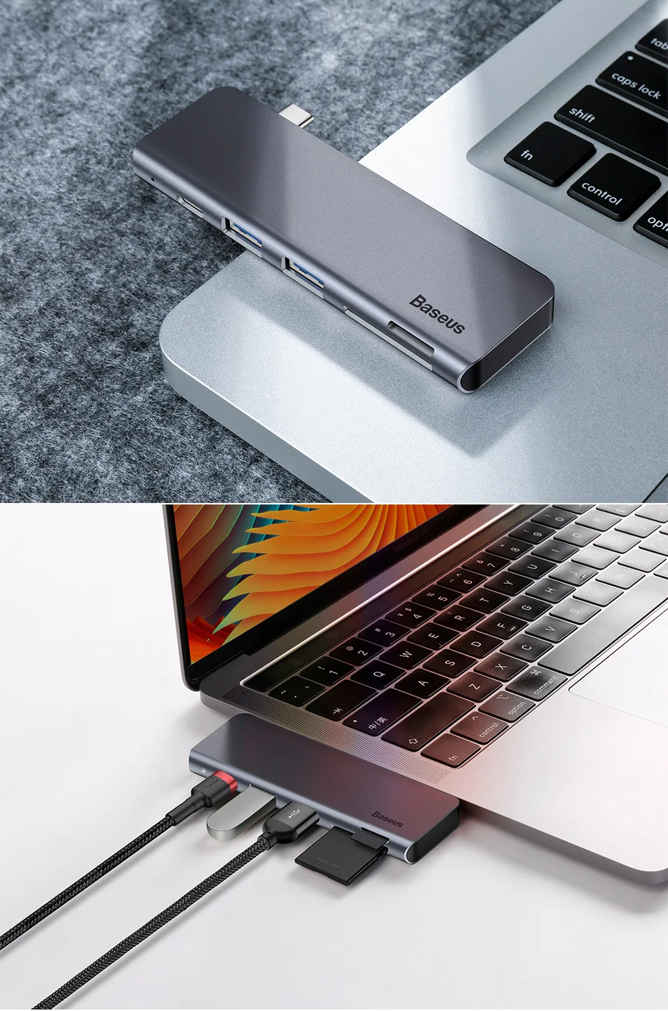 Baseus USB C концентратор type-c для нескольких портов USB 3,0 USB3.0 type C адаптер питания USB-C концентратор разветвитель док-станция для Macbook Pro Air USBC HAB