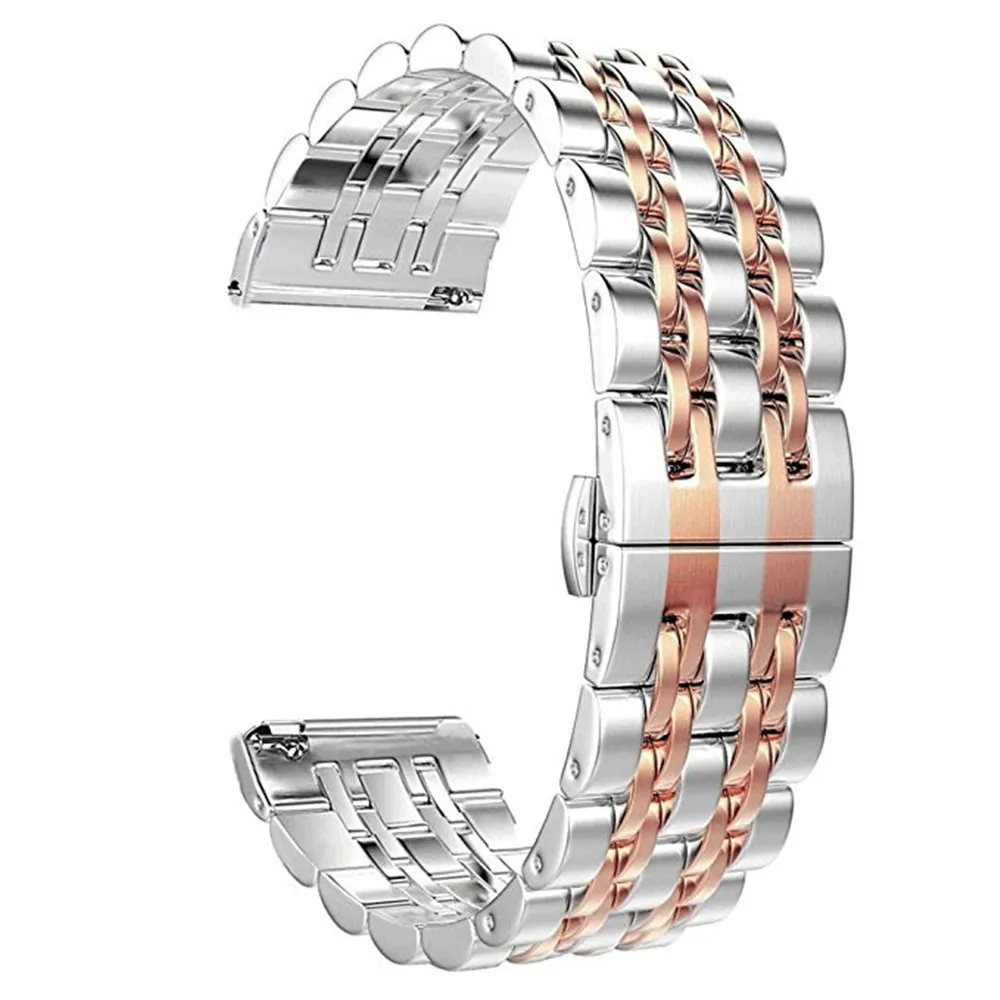 Удобная рука чувство дропшиппинг браслет из нержавеющей стали часы ремешок для Fitbit Versa умные часы 18#825 - Цвет: Rose Gold