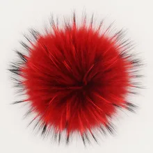 15-18 см натуральный мех енота помпоны цвета пушистый мех помпон для шапочки шапки натуральный мех помпоны