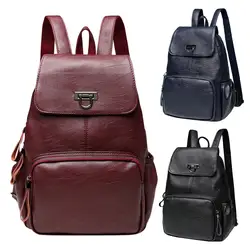 Bagpack кожа для женщин для отдыха модные большой ёмкость Плечи сумка рюкзак mochilas mujer 2018