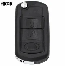 Substituição escudo dobrável 3 botões remoto flip caso chave do carro estilo escudo para land rover range rover esporte lr3 descoberta