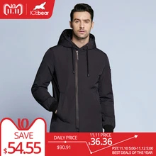 ICebear 2018 new autumnal men s coat clothing fashion man jacket diagonal placket hooded design high
