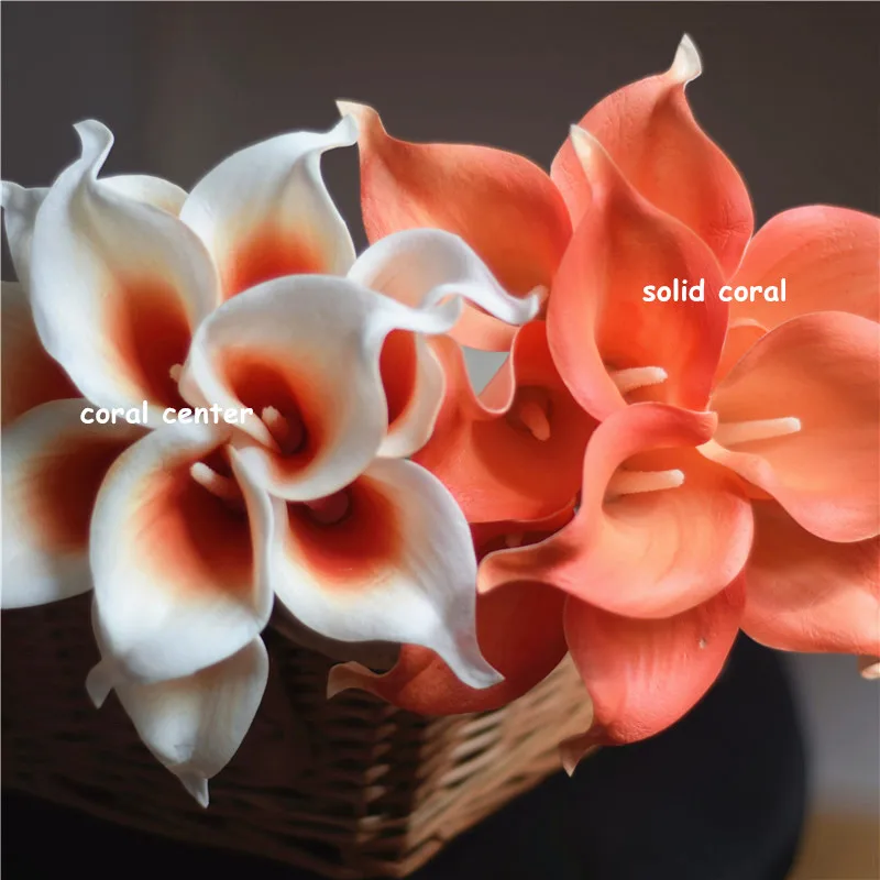 Coral Collection Calla Lilies Real Touch Flowers Artificial