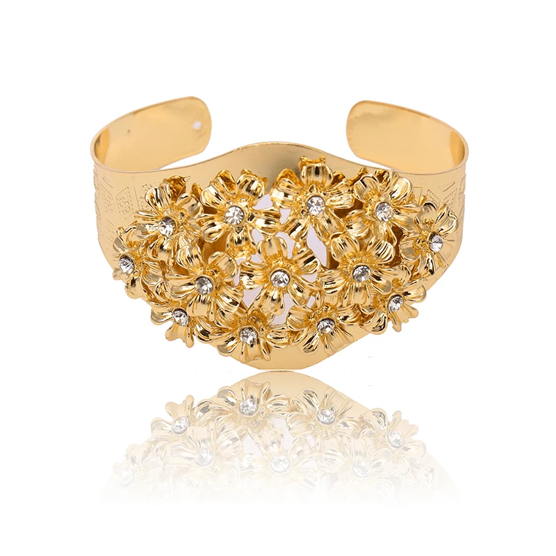 Fani Модные женские браслеты золотого цвета элегантные ювелирные изделия Модные браслеты с бутонами и кристаллами рождественские подарки для женщин