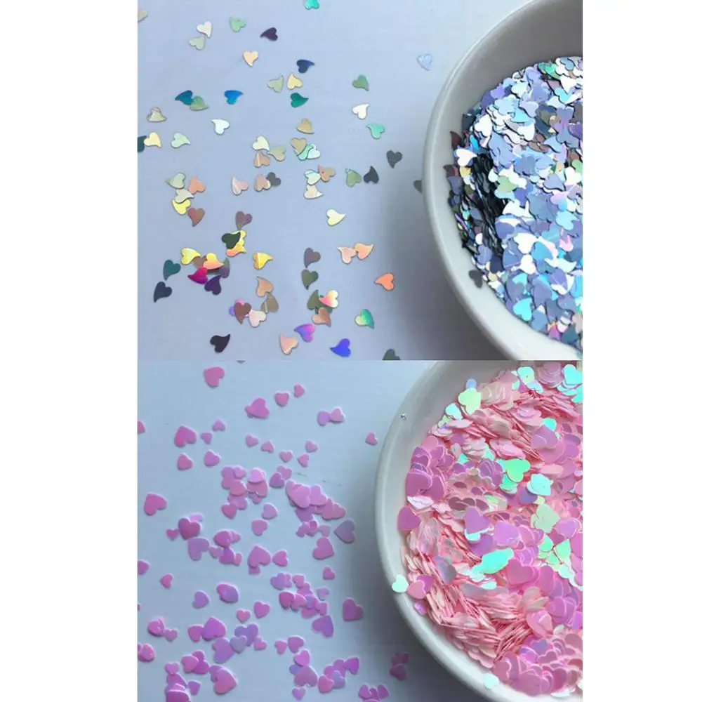 

Kawaii Pink Heart Glitter Sequins Cosmetic Beauty Decor Laser Hearts Confetti Nail Art Resin Jewelry Filling Stuff