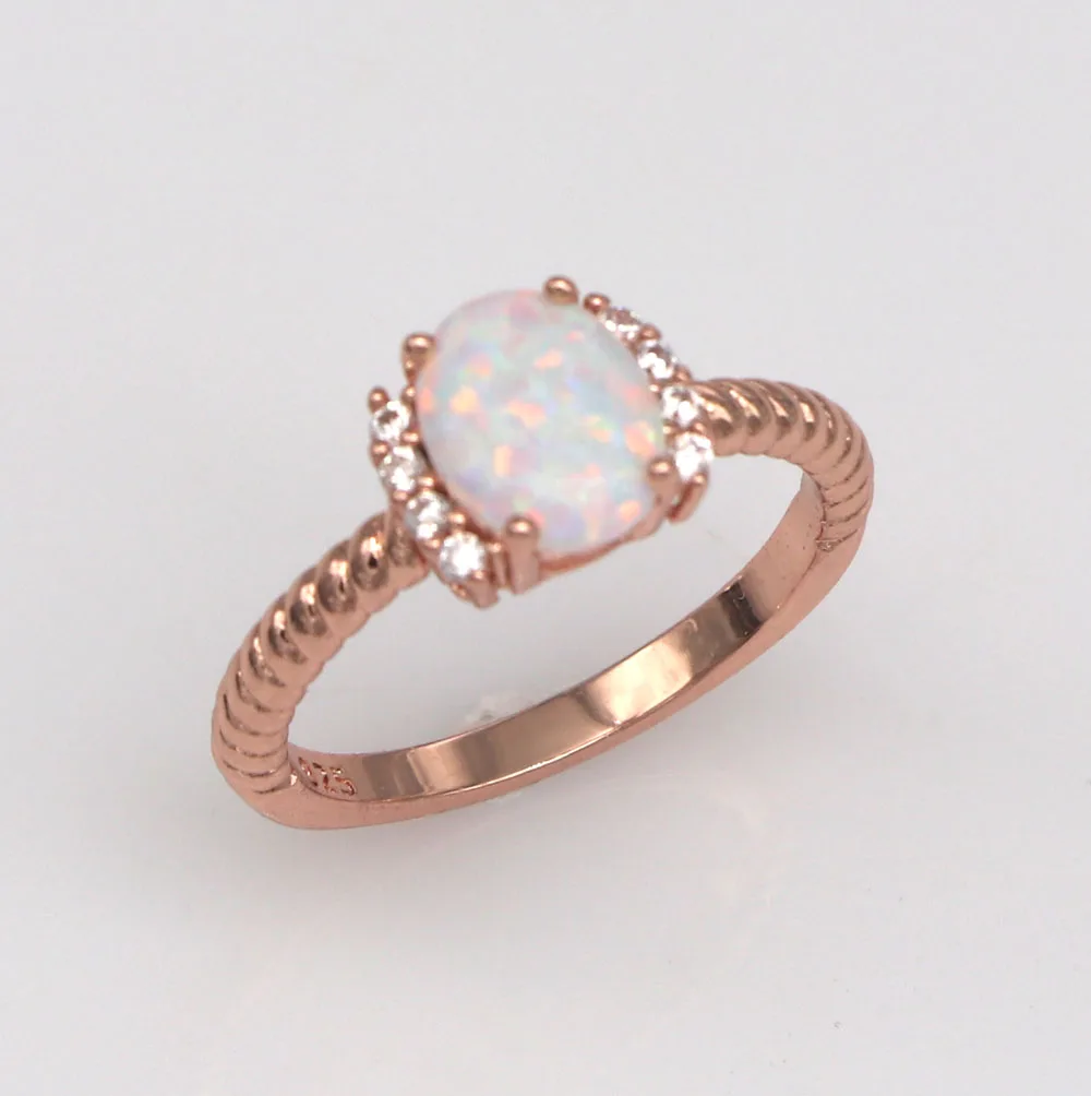 Rose gold rings for women rectangular face blue
