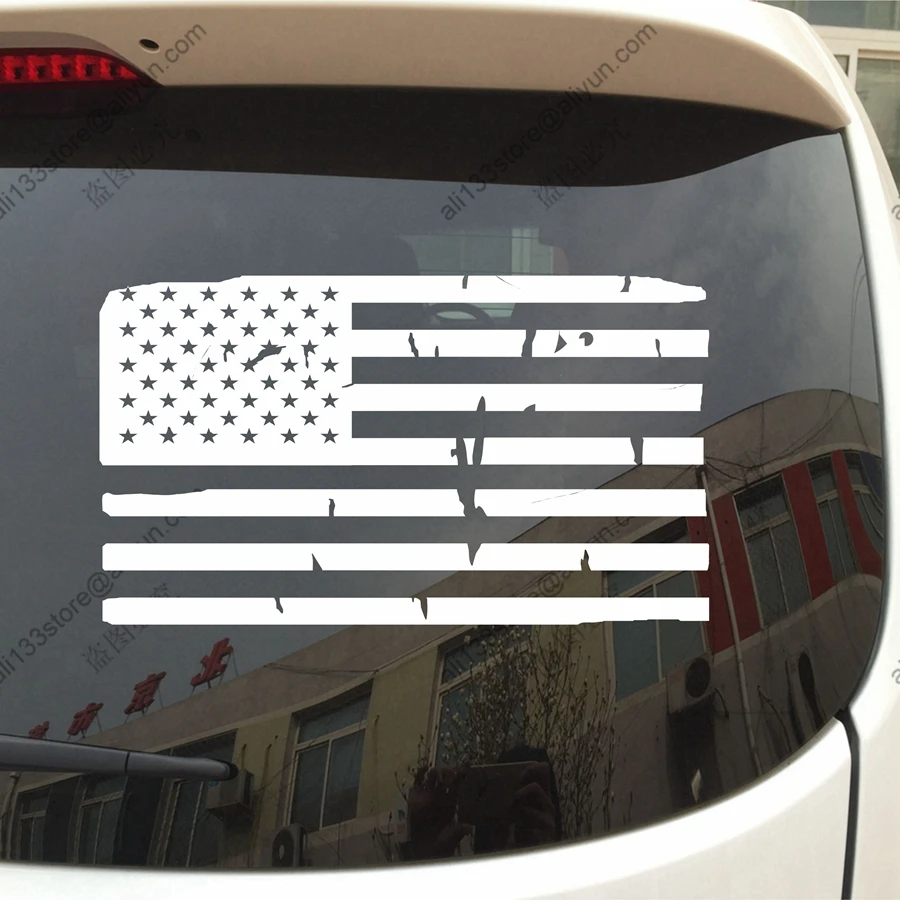 USA Flag US Flag American Distressed Style Car Truck Vinyl Decal