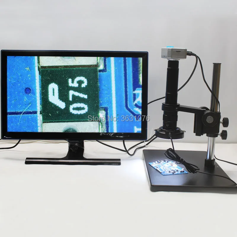 

20MP 1080P HDMI USB Industrial Digital Microscope Camera+Optical 10X-300X C-mount Lens+Adjustable LED lights+Large Base Bracket