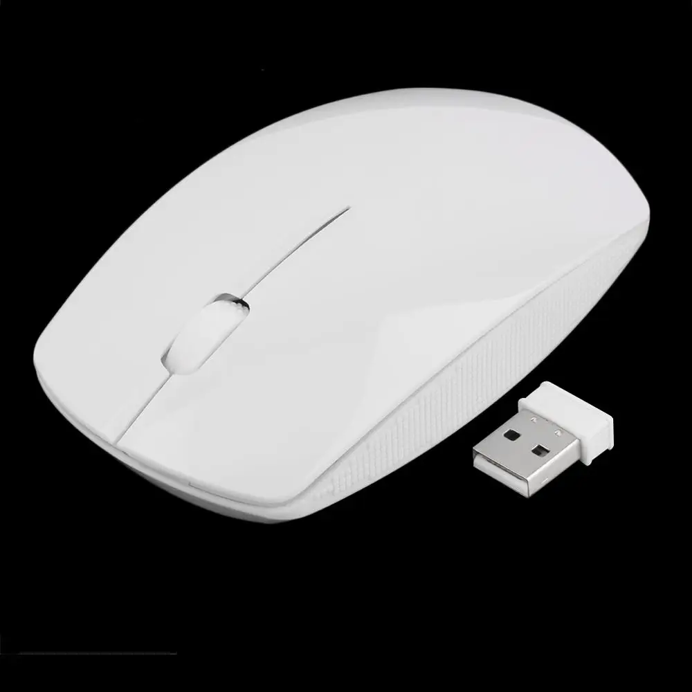 Горячая Новая акция 2,4G Wifi мышь USB Беспроводная и мышь 10 м рабочее расстояние, Супер тонкая мышь rato для ПК ноутбука mause - Цвет: Белый