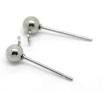 

DoreenBeads 10 Pairs dull silver color Stainless Steel Earring Post W/Stoppers 16mmx7mm( 5/8"x 2/8") (B19157)