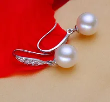 925 silver real natural big Freshwater pearl earrings earrings classic atmosphere gift for mother’s day send my mother a gift