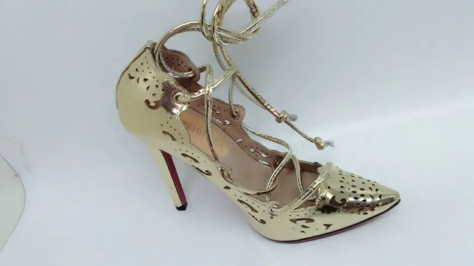 WEIQIAONA/Новинка года; большие размеры 35-43; женская обувь; туфли-лодочки; цвет золотой, белый; пикантная обувь на высоком каблуке для вечеринки и свадьбы; открытая обувь на шнуровке