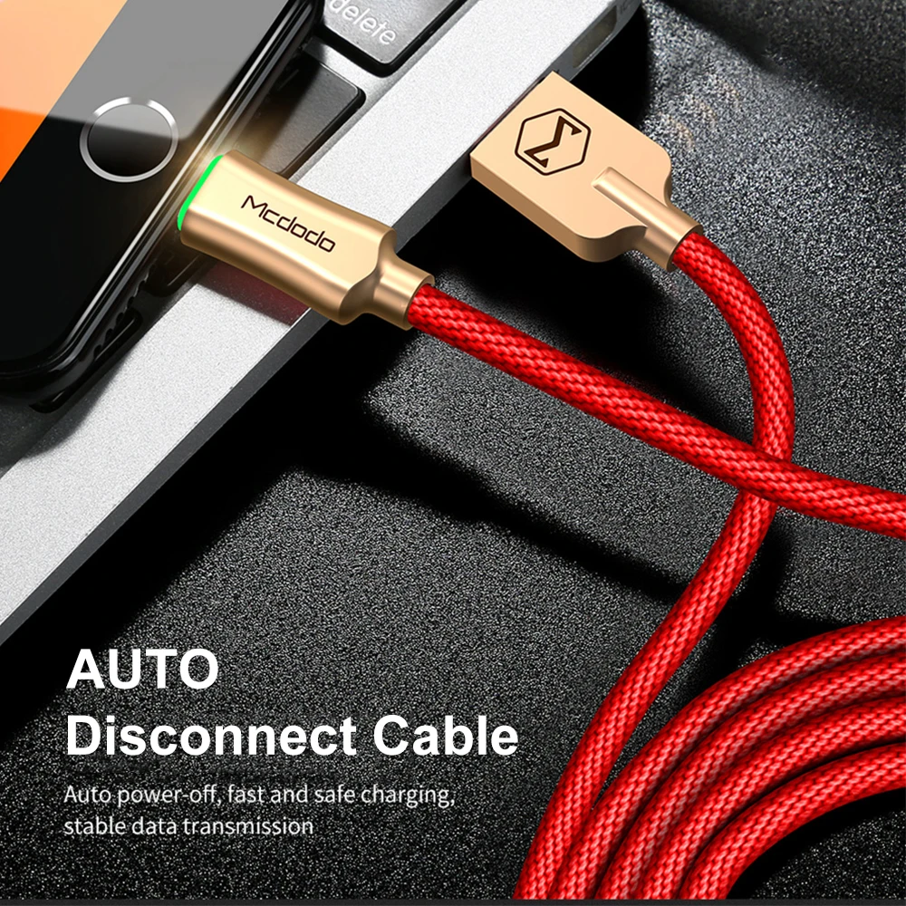 Mcdodo USB Cable for iPhone X 8 7 6 Plus Auto Disconnect Fast Charging Cord for iPhone 6s 5s SE iPa