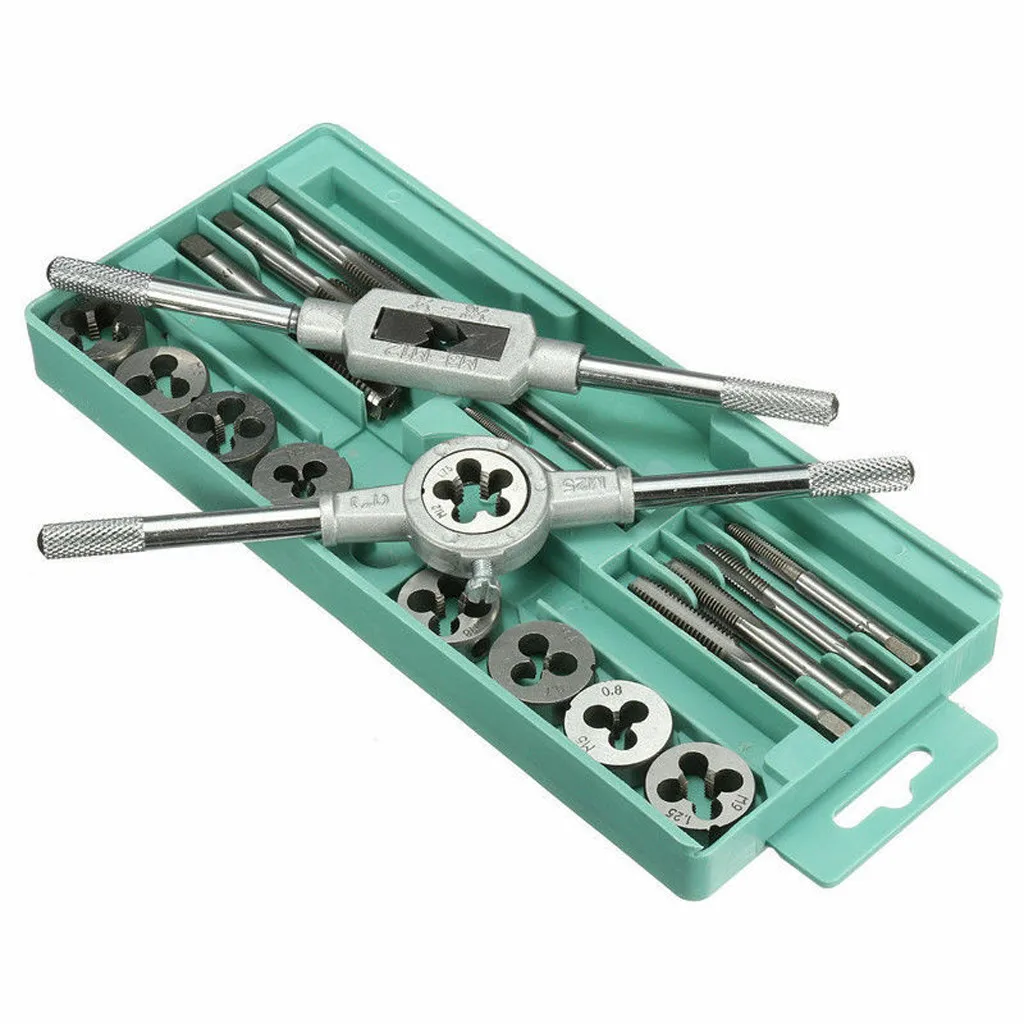 

M3-M12 Manual Screw Thread Metric Plugs Taps wrench Die Wrench Tap Set 20pcs Cutter for Manicure Cutter Magnet Tools Tools