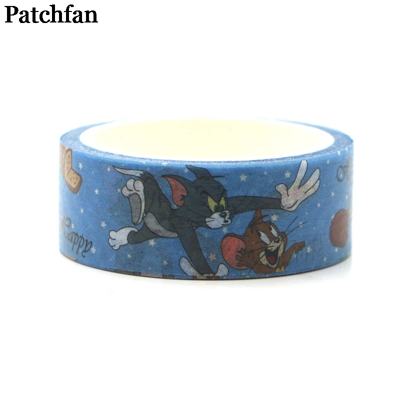 Patchfan кошка и мышь мультфильм Животные 90s забавные DIY Скрапбукинг дети клей васи маскирующая Лента Печатный узор стикер A2152