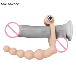 Zerosky Силиконовые анальные шарики Массажер с петух кольцо Анальная пробка анальный простаты пенис продлить время Секс-игрушки для Для