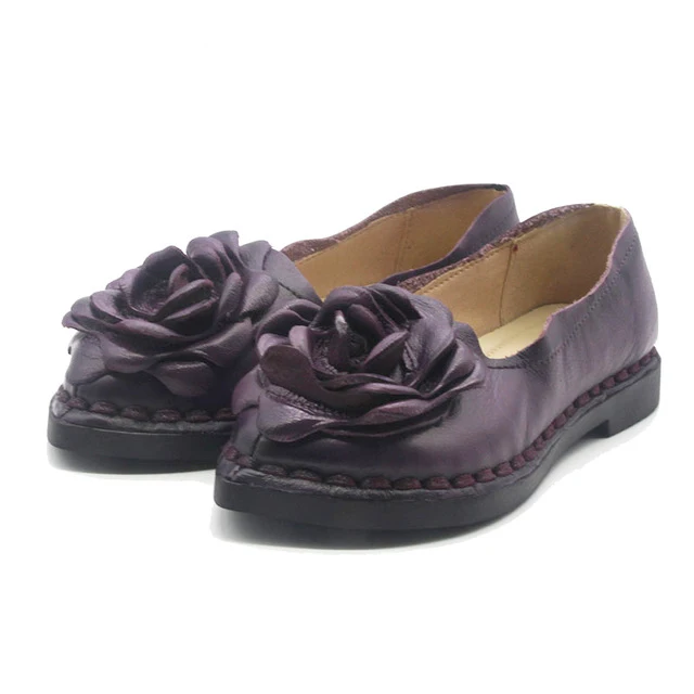 CEYANEAO/; женская обувь ручной работы из натуральной кожи; мягкая безопасная обувь на плоской подошве; обувь для вождения Осенняя женская обувь на плоской подошве с острым носком; 5 цветов - Цвет: 1688 purple