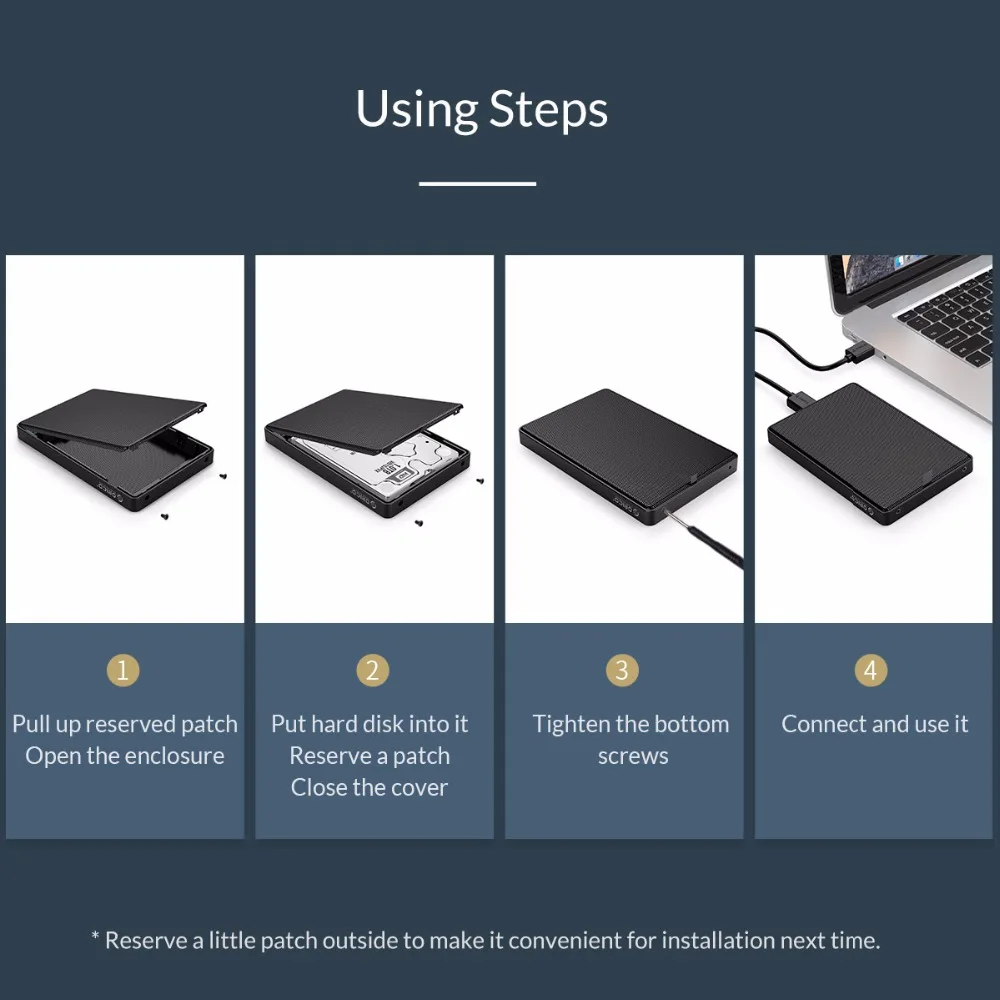 ORICO выполнен из сетчатой ткани HDD чехол 2,5 дюймов SATA USB 3,0 SSD адаптер для samsung Seagate 1/2 ТБ жесткий диск Внешний корпус для жесткого диска