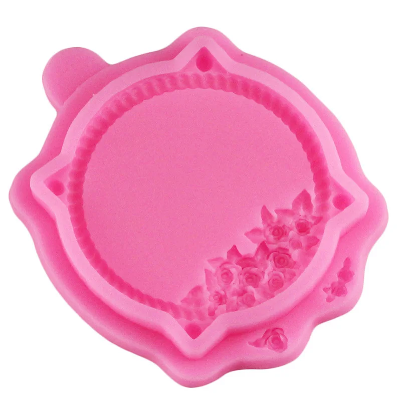 DIY Mirror Fondant Cake Decorating Tools Frame Cupcake Chocolate Wedding Cake Border Silicone Molds Kitchen Baking Moulds