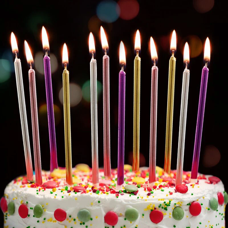 Long Pencil Cake Candle Safe Flames Smokeless Kids