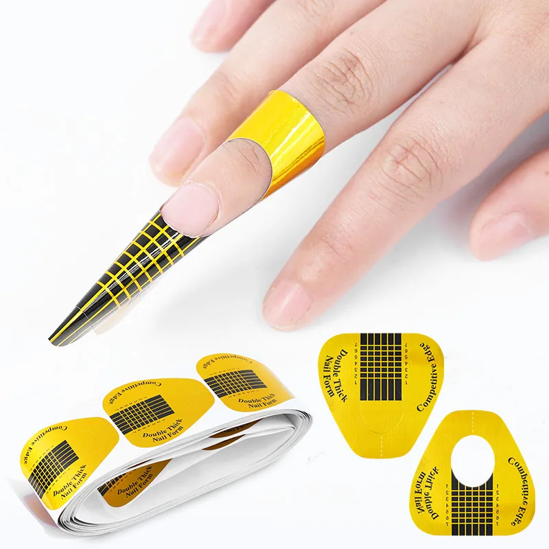 

10pcs/Pack Nail Form Paper Tray French Manicure Nail Sticker Horseshoe Protective Paper Holder for Nail Art Extension Form Gel