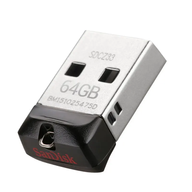 SanDisk Cruzer Fit CZ33 супер мини USB Flash Drive 64 ГБ 2.0 Флеш накопитель 32 Memory Stick Pen накопители 16 U