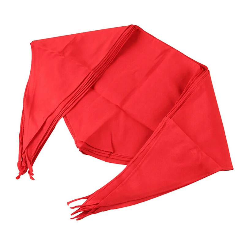 Luna&Dolphin Women Triangle Towel Scarf 120x25cm Solid Color Chiffon Cotton Classic Red Scarves Belt China Style Red Tie Choker 4
