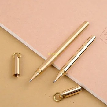 

Vintage Mini Pokcet Brass Gel Pen 0.5mm personality signing pen