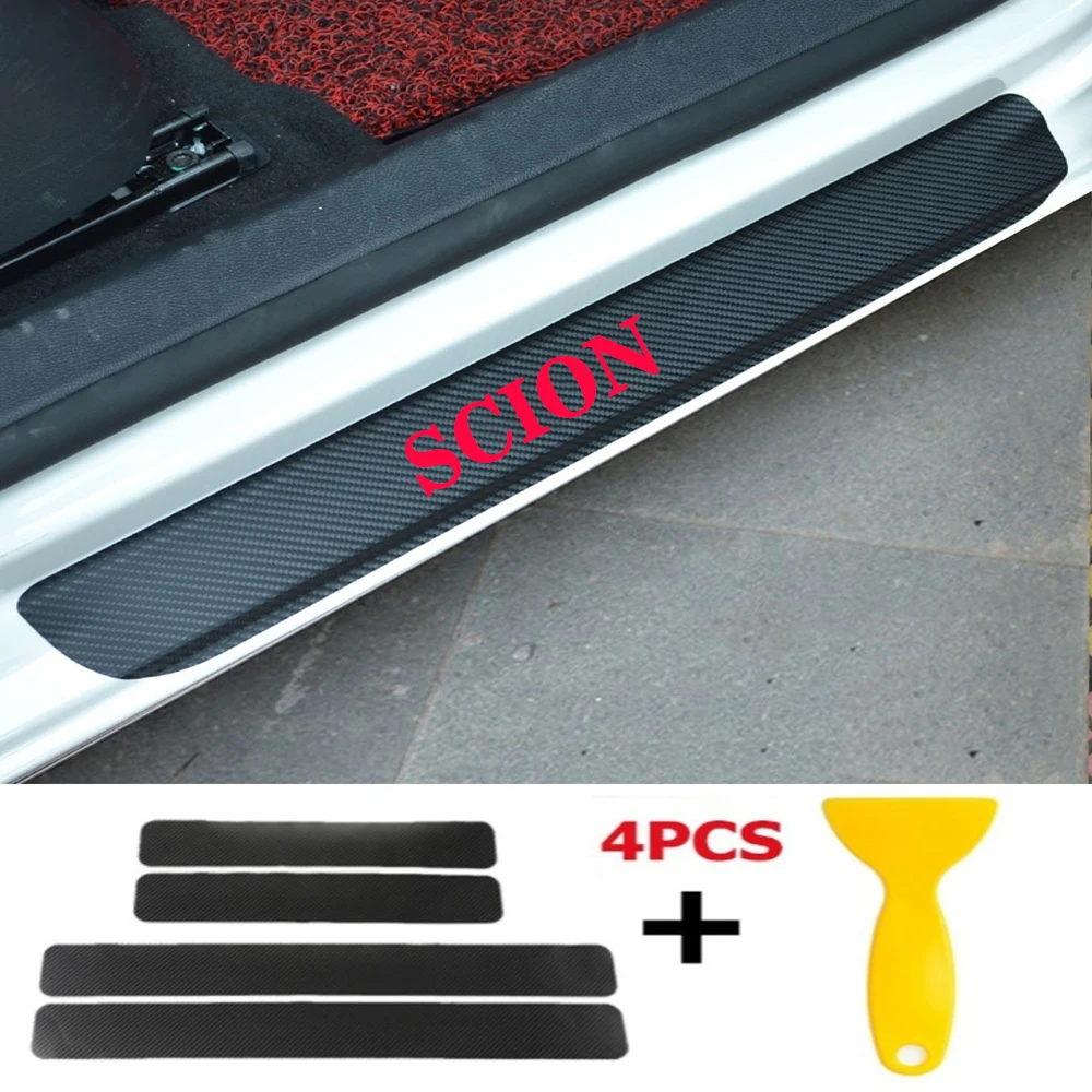 

4pcs/set Car Door Window Protector Sticker Carbon Fiber Vinyl for Scion