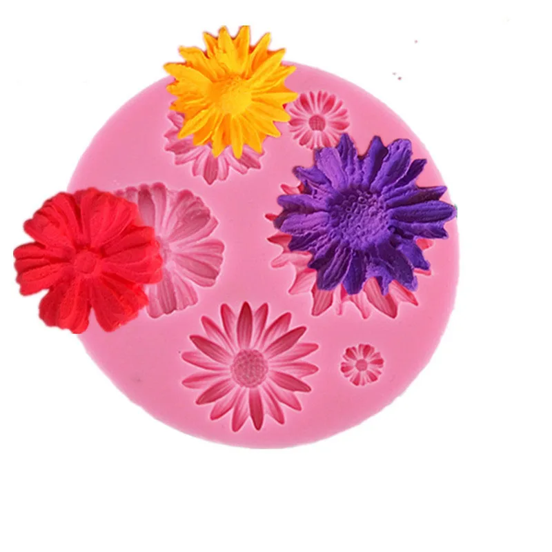 

3D Sun Flower Silicone Molds Fondant Craft Cake Candy Chocolate Sugarcraft Ice Pastry Baking Tool Mould