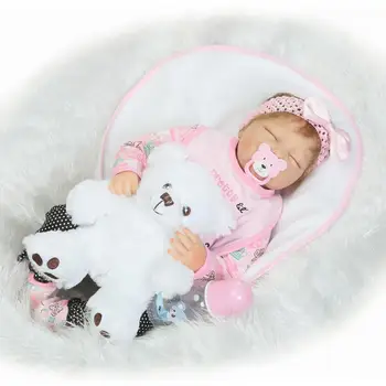 

55cm soft silicone body reborn babies boy Sleeping dolls Girls Lifelike Real Vinyl Bebe Brinquedos Reborn Bonecas