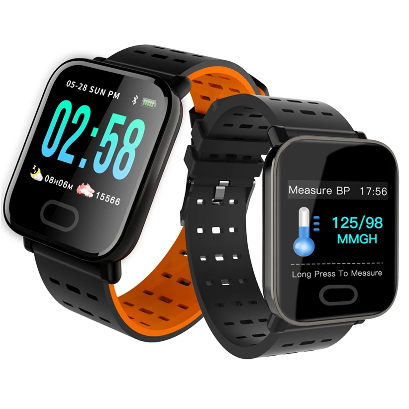 A6 Смарт-часы пульсометр измеритель артериального давления спортивные водонепроницаемые Смарт-часы наручные фитнес-трекер для Android IOS pk q8