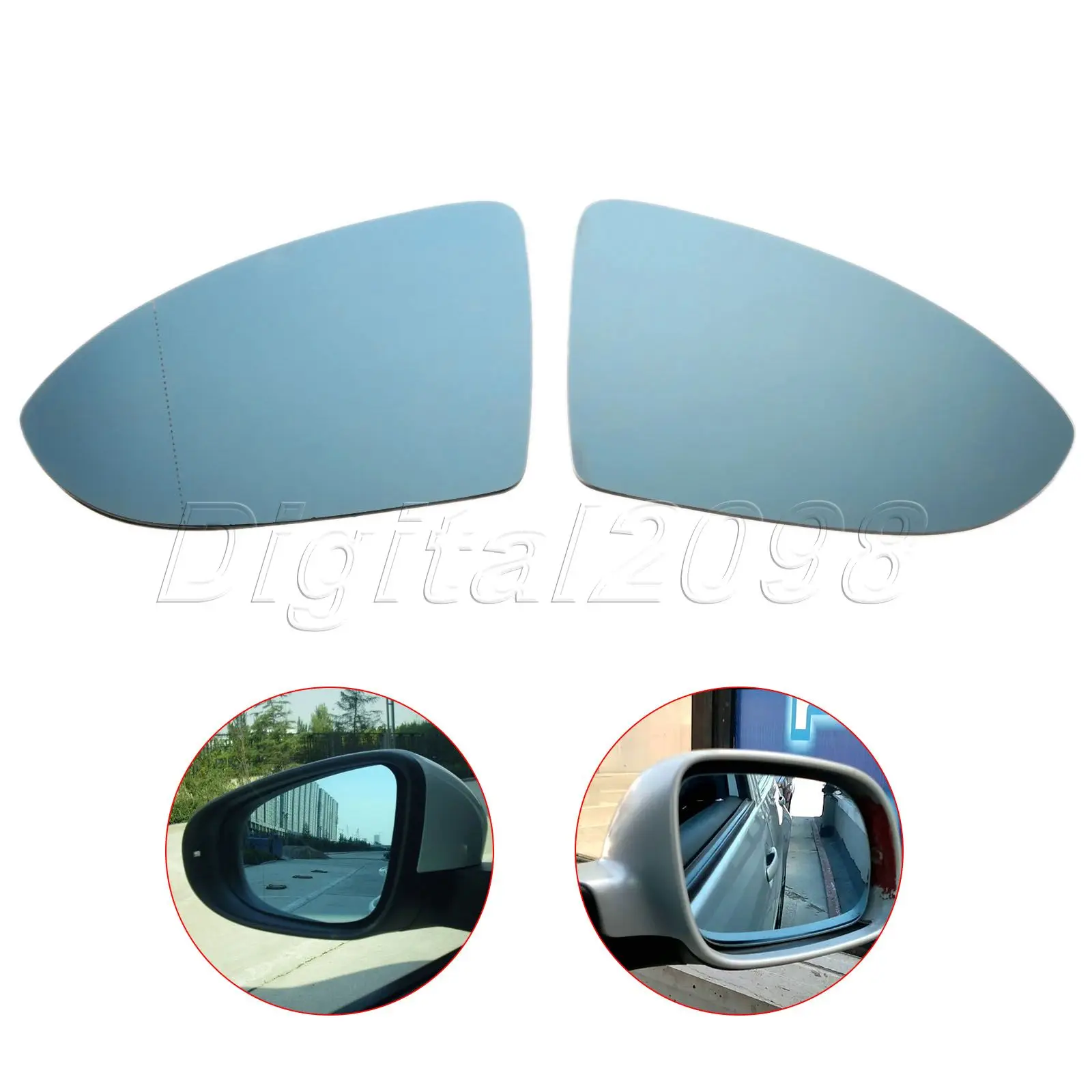 Комплект из 2 предметов, с подогревом двери наружные зеркала Стекло синий для VW Golf 2013- Mk7 с подогревом боковое зеркало нагрева Зеркало заднего вида автомобиля-Стайлинг