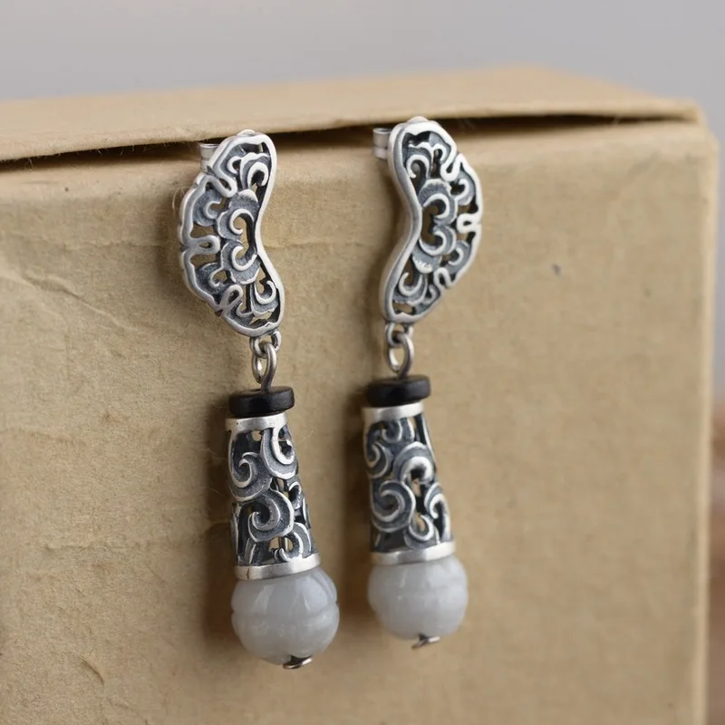 

2019 Anchor Alexandrite Brinco The Golden Deer S925 Antique Style Hollow Out Female Versions Ears Thai Wholesale