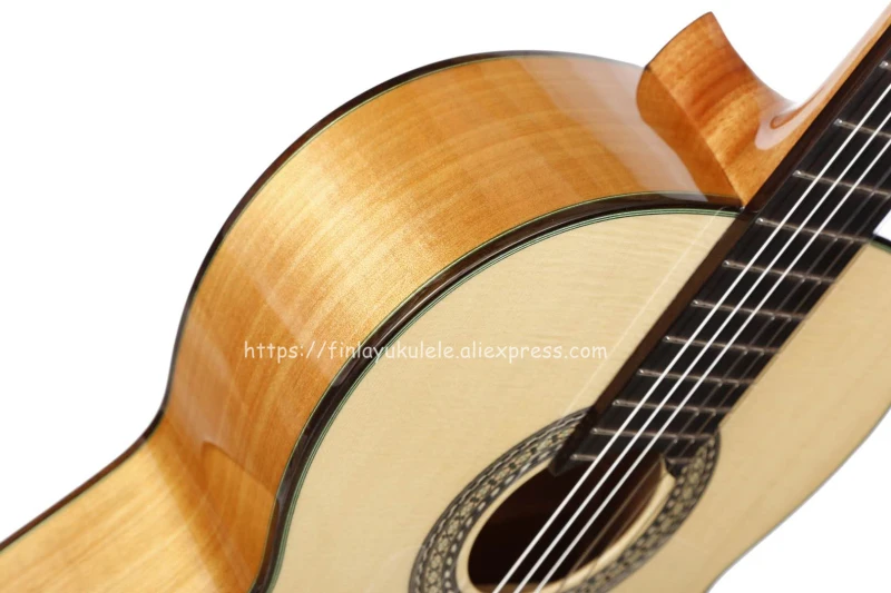 Handmade 39 inch Acoustic Flamenco guitar With Solid Spruce/Aguadze Body+STRINGS,Classical guitar AF65,2018 New arrival