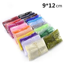 Чтобы сделать крупный оптовый 800 шт./лот органза сумки 9x12 см, свадебная Ювелирная упаковка мешки, красивые подарочные пакеты, смесь цветов