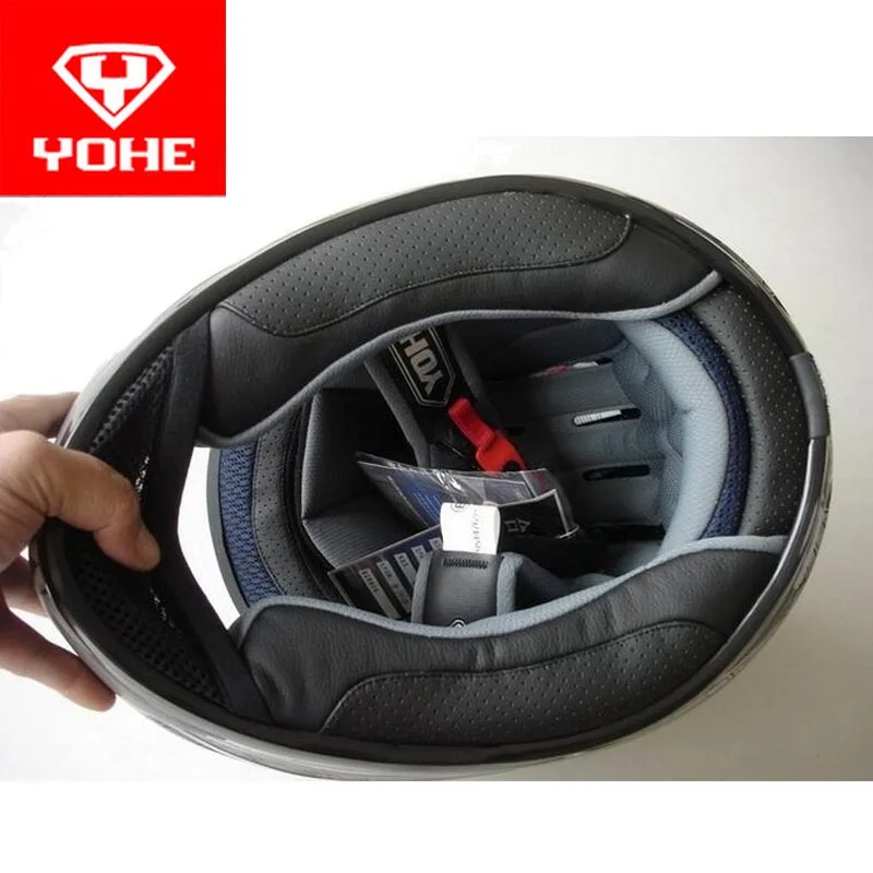 Зима теплый YOHE Полный мотоциклетный шлем мотокросса Шлемы ABS и PC линза козырек защита двигателя Рыцарь