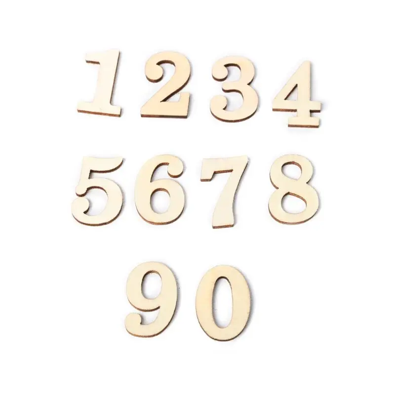 

10Pcs DIY Wooden Numbers 0 to 9 Decorative Sign Board For Wedding Party Crafts