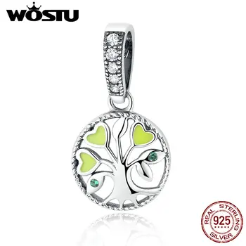 

Real 925 Sterling Silver Trendy Tree of Life Charm Dangle Fit Original WOST Bracelet Necklace Authentic Jewelry BKC116