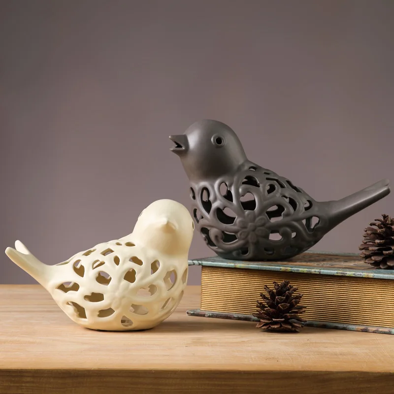 

bird miniature figurines Ceramic & Enamel Europe Animal nordic home decoration accessories for living room modern christmas gift