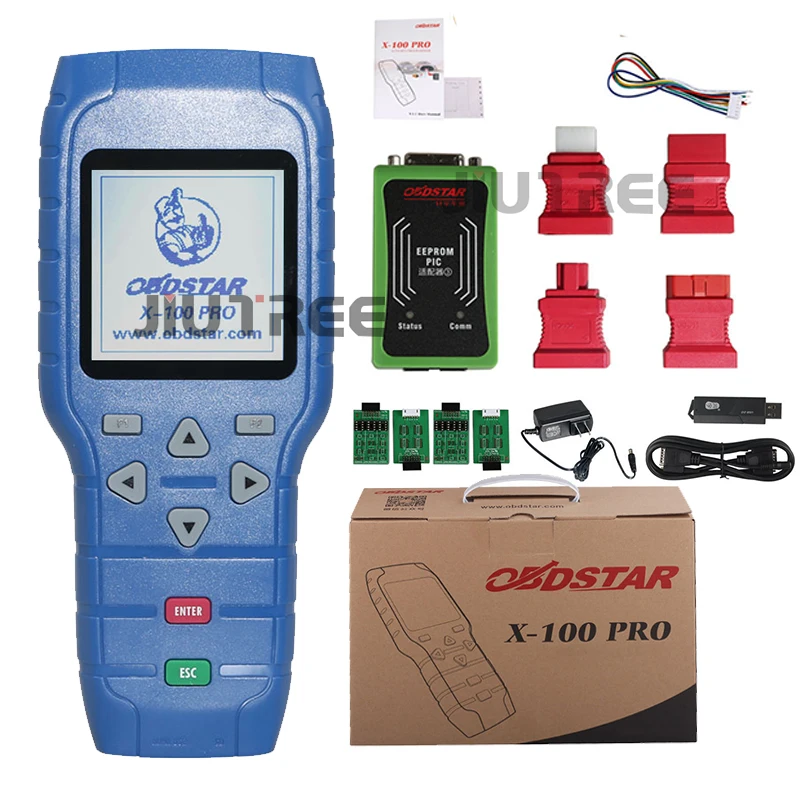 

JIUTREE Auto Key Programmer Obdstar X100 PRO C+D+E With EEPROM Adapter IMMO Odometer Correction OBD Software Tool X-100 pro
