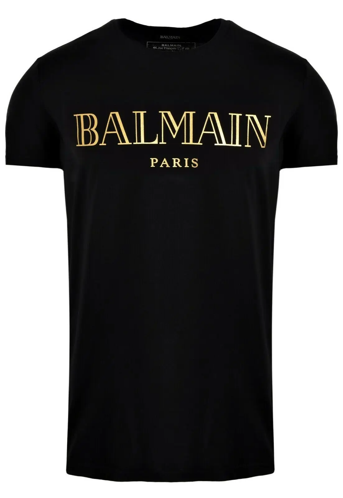 

Balmin PARIS Mens Chrome Gold Logo Black T Shirt - RH11601I312 (UK S) £300 RRP