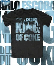 Cool Tee Shirts Short Sleeve Printed Crew Neck Original Pablo Escobar Office Tee For Men crew neck contrast striped tee