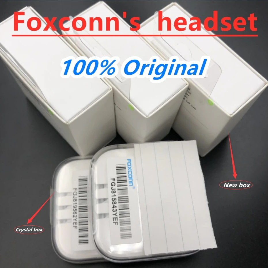 

10pcs New packing box AAAAA+ Quality headset in ear headphones with Remote Mic For iphone SE 5 5s 6 6S plus earphone For Foxconn
